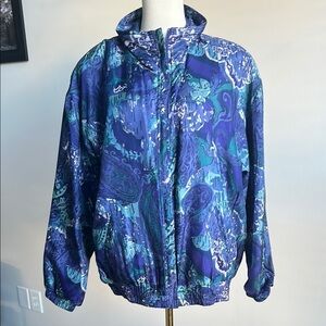 Vintage Silk Lightweight Bold Retro Streetwear Windbreaker Maximalist Jacket M